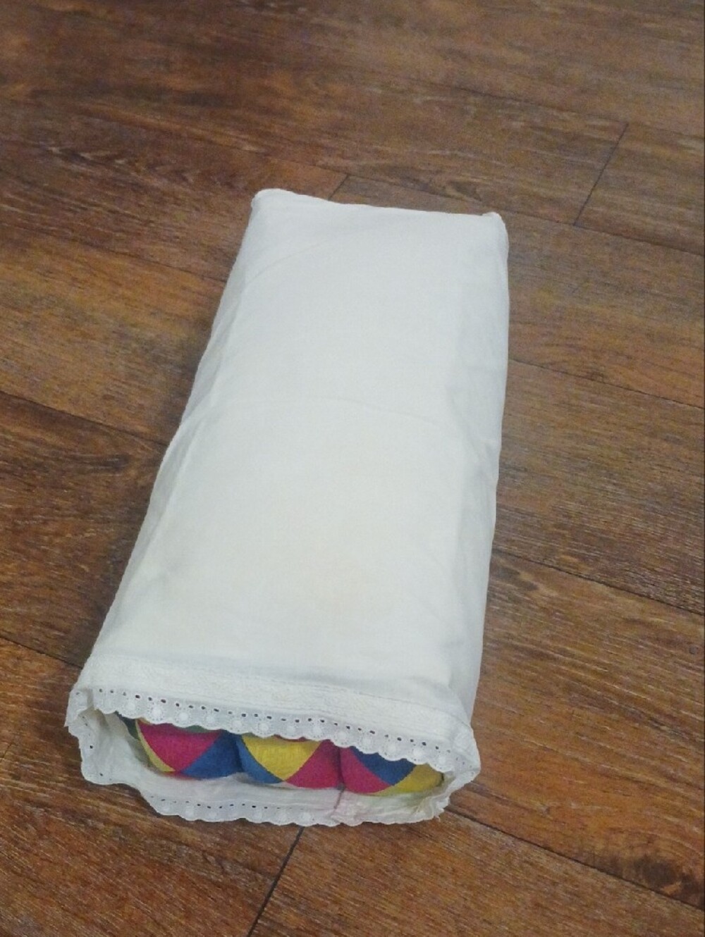 White Cylindrical Bolster Pillow - Picture 8 of 8